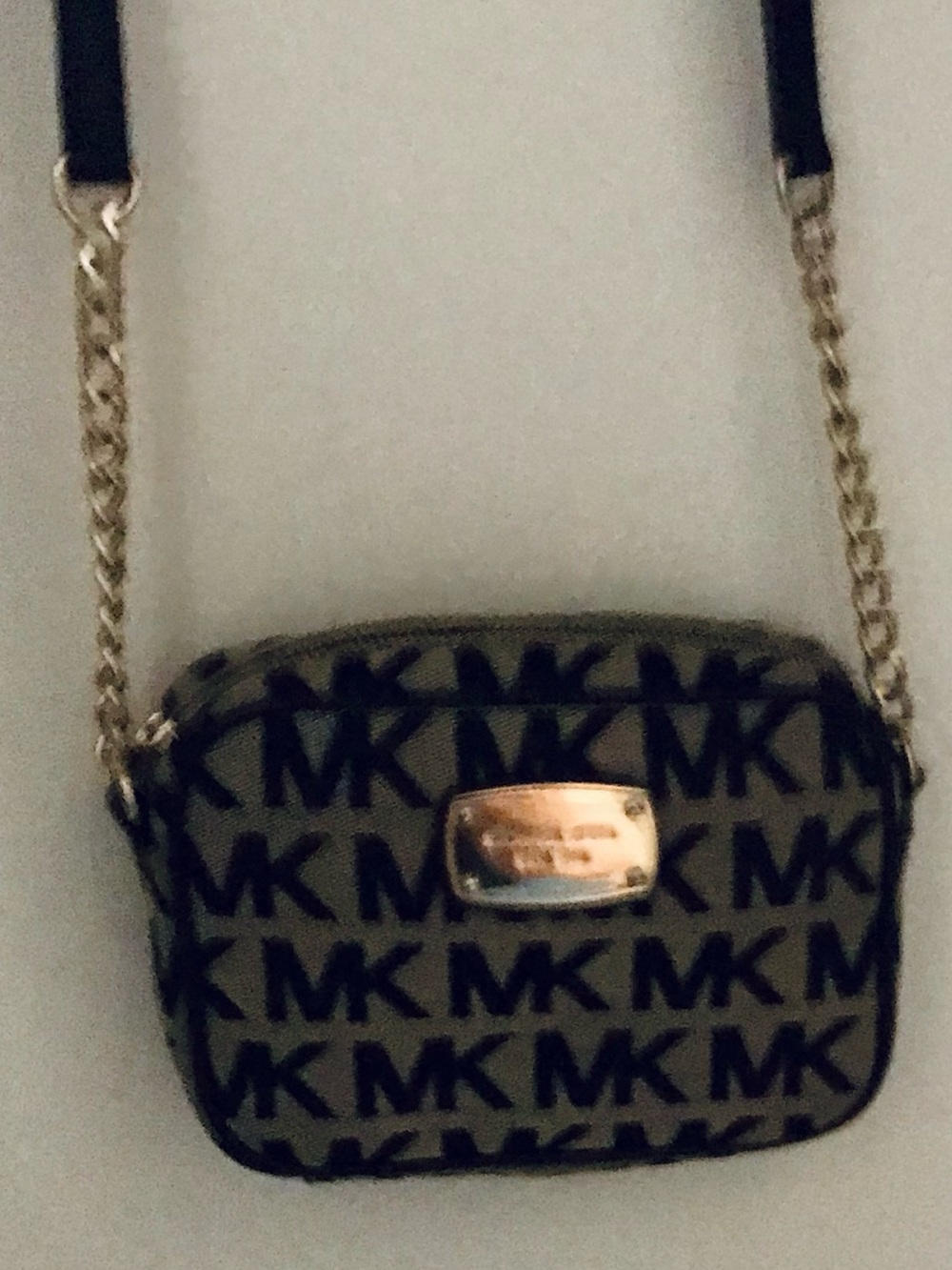 Michael Kors Olive MK Logo Crossbody with Gold Hardware